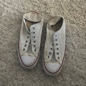 White Low top all star converse (will add laces)